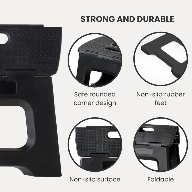 Vigar Compact Step Stool Foldable, 9-inch Step Stools for Adults