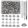 50 Sets Snap Kits, Leather Snap Buttons, 10mm Metal Buttons,