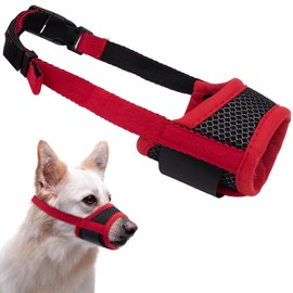 Dog Muzzle for Large Medium Siezed Dogs, Soft Mesh Dog Mzzles to Prevent Biting Barking Chewing, Breathable Mouth Guard with Adjustable Strap for Puppy