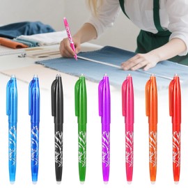 Hpmjz 8pcs Heat Erasable Pens for Fabric, Fabric Marking Pens Fabrics Markers No Ghost Lines, Disappearing Ink for Precise Marking for Quilting Sewing Embroidery DIY Dressmaking Fabrics Tailors Chalk