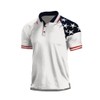 H HYFOL Short Sleeve Polo Shirts for Men Star Patchwork