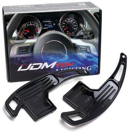 iJDMTOY Gloss Black Finish Larger Paddle Shifter Extensions Compatible with Ford 2015-2023 Mustang Gen6
