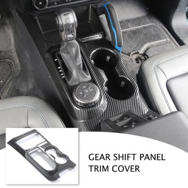 5Pcs Center Console Trim for Ford Bronco 2021-2024 Carbon Fiber Printing Gear Shift Panel Trim Cover with Steering Wheel Panel Cover,Air Conditioning Trim Cover,Window Lift Switch Trim(Not for Sport)