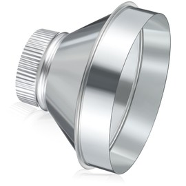 Otoolling 8 Inch to 4 Inch Duct Reducer Increaser Galvanized Steel Air Duct Adapter Round Crimped Pipe Connector Fitting Coupling for HVAC Ventilation Systems
