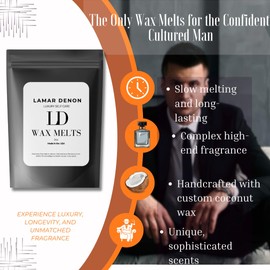 Intrigue 101, Coconut Wax Melts Wax, Masculine Scent, 4 count, Luxury Home Fragrance,Clean Burn Wax Melt for Men, Fathers Day Gift