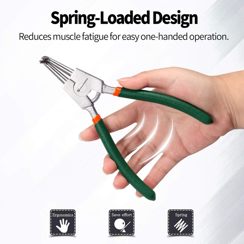 SPEEDWOX Circlip Pliers 7-Inch Snap Ring Pliers External Heavy Duty