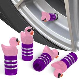 Sosolong Sunglasses Duck Tire Caps 4 Pack,Cute and Funny Red Car Tire Valve Stem Caps,Universal Valve Stem Covers for Cars Trucks Motorcycles SUVs and Bikes.（Pink Circular）
