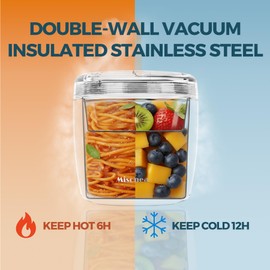 Misonea Thermo for Hot Food 32OZ, Vacuum Insulated Food Jar for Adults, Stainless Steel Soup Thermo Wide Mouth Leakproof Lunch Containers with Spoon for School Office, Black