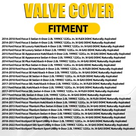MILIPARTS Engine Valve Cover Red Compatible with 2014-2018 Ford Focus S SE SEL 2018-2022 Ford EcoSport S SE SES 2.0L L4 Replace FM5Z6582A FM5Z6582E FM5E6K271AC