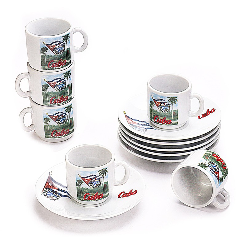 Generic Cuban Expresso Cup Set 6 cups 6 saucers Cuban