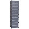 FAMIROSA Interlocking Shoe Organizer with 10 Compartments Black