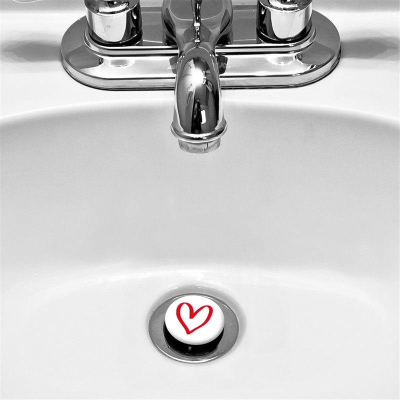 Huuraa Sink Plug Heart 4 cm with Motif for the