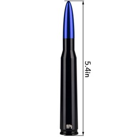 ONE250 Bullet Style Antenna, Compatible with Dodge RAM (RAM 1500, RAM 2500 or RAM 3500 1994-2024) & Ford F-Series (F-150 F-250 F-350 Super Duty Ford Raptor Ranger Trucks 1997-2024) (Blue)