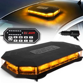 ASPL 16.5 Inch Roof Top Beacon Emergency Strobe Light with Controller 56 LED Magnetic Warning Caution lights bar Traffic Hazard Plow Light for Trucks Vehicles Construction Snowplow (Amber)