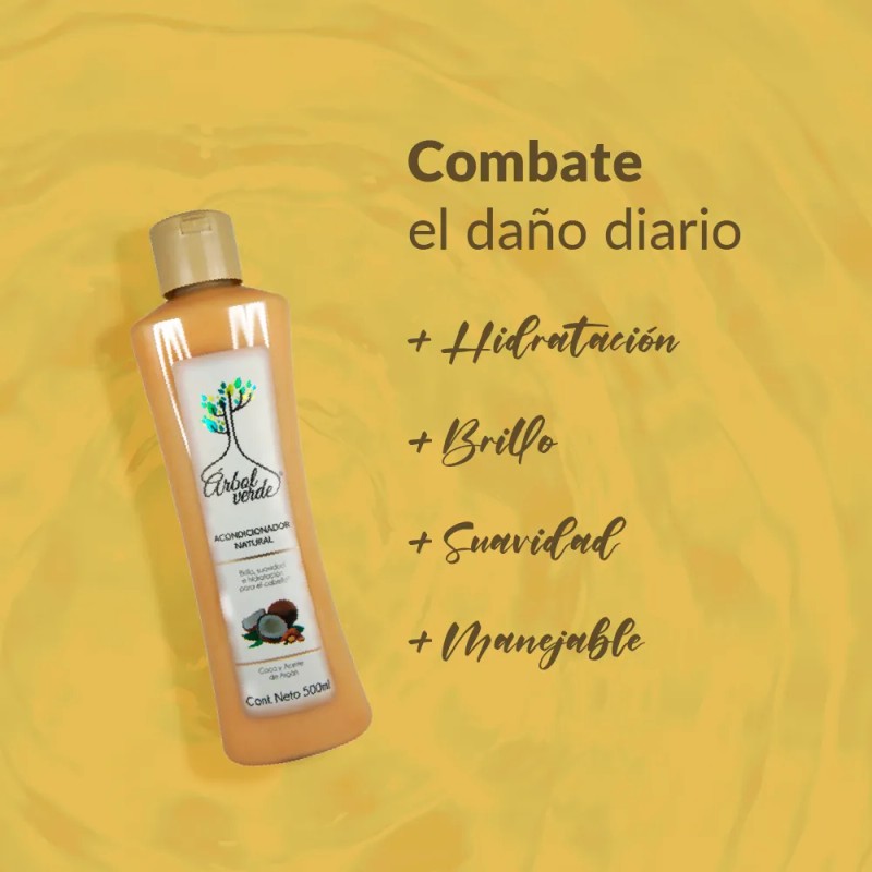 Acondicionador Natural Brillo Hidratación Coco Aceite Argán