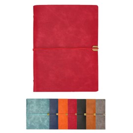 2 STÜCKE A5 Leder Notizbuch, 23 x 17 cm, 200 Seiten nachfüllbar Vintage Reisetagebuch Notizblock Tagebuch, mit Liniengummiband, Geschenk für Geburtstag, Männer, Pad Notes, persönliches Notizbuch (rot)