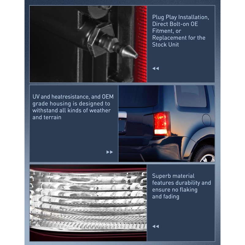 Nilight Taillight Assembly Compatible with 2009 2010 2011 2012 2013