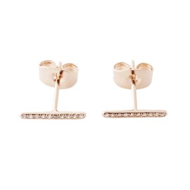 Honeycat Skinny Midi Crystal Wire Bar Stud Earrings in 18k Rose Gold Plated | Minimalist, Delicate Jewelry (RG)