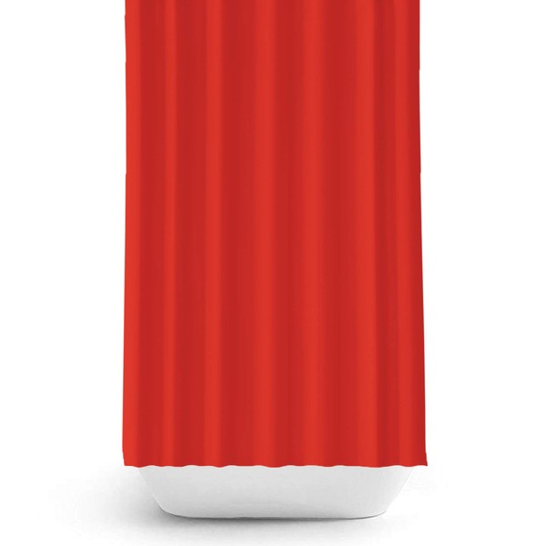 Tropik Home Narrow Width, Extra Long Red Bathroom Fabric Shower