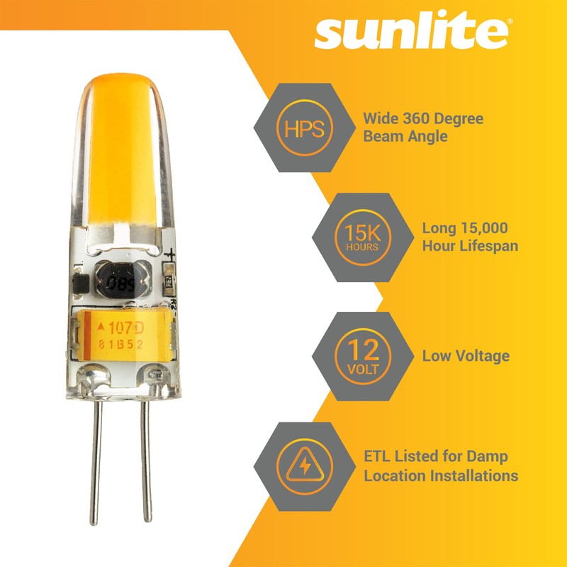 Sunlite LED G4 Single Ended Bi-Pin Light Bulb, 1.5 Watts