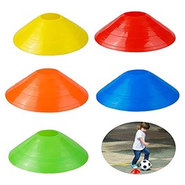 QUUPY 20 Soccer Cones Disc Cone Sets, Sports Speed and Agility Training set, Used to Training Football, Basketball Athletes