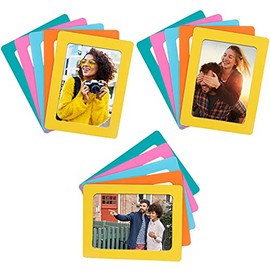 BELLE VOUS Magnetic Refrigerator Photo Picture Frames (15 Pack) - For Photos 4 x 6 inches (10 x 15cm) - Picture Collage Frames for Fridge & Metal Surfaces - 5 Colours