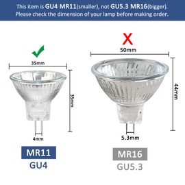 8 Pack MR11 GU4 20W 12V Halogen Reflector Bulb, Warm White 2700K, Dimmable Halogen Spotlight, 250LM, GU4 Bi-Pin Base, 30°Beam Angle, 35mm*35mm, for Hallway, Ceiling Spotlight