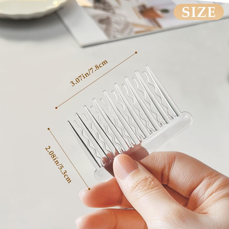 12 Pcs Transparent Plastic Hair Side Combs - Stylish Lightweight