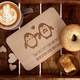 Spruchreif Wooden Breakfast Board with Engraving Bread Board with Sayings Gift for Birthday Christmas Family