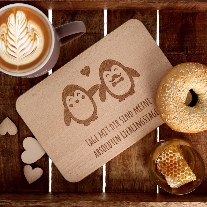 Spruchreif Wooden Breakfast Board with Engraving Bread Board with Sayings