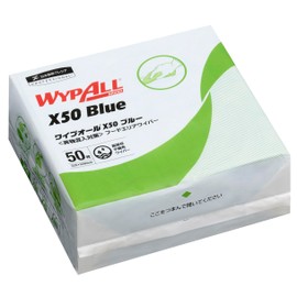 Nippon Paper Crecia 60650 Wipeall X50, Blue, 4-fold, 50 Sheets Non-woven Wipe, Ultra Thin