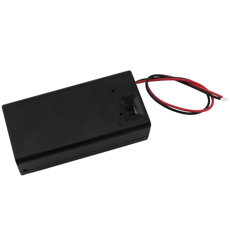 BLLNDX 2PCS 9V Square Battery Pack with Lid with Switch