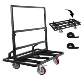 Eastrexon Folding Drywall Dolly w/ 5" Swivel Casters, 44.5" x 22" x 40" Plywood Cart w/ 2000 LBS Load Capacity, Portable Panel Truck Cart for Handling Plywood, Plasterboard, Glass