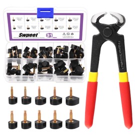Swpeet 30 Pairs 8 x 8 mm 9 x 9 mm 10 x 10 mm 11 x 11 mm 12 x 12 mm Women High Heel Shoes Replacement Tips Pin, Women High Heel Repair Tool Kits 2 Different Pins Diameter with 6 Inch Heel Pliers for Repair