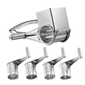 VOBOR Cheese Grater Box - Rotating Vegetable Grater, Mouli Grater with Stainless Steel Blades for Smooth Shredding and Slicing of Cheese and Veggies.