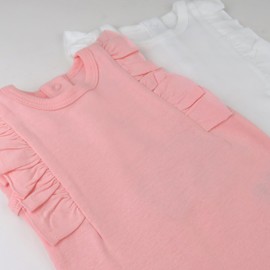 HonestBaby Sleeveless and Cami Bodysuits One-piece 100% Organic Cotton for Baby Boys, Girls, Unisex, Pink Petal, 0-3 Months