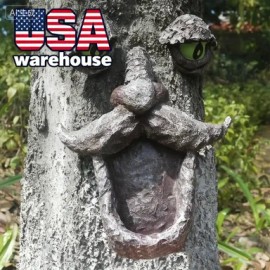 1pcs, Big Eye Bird Feeder Decorative Sculpture, Waterproof Resin, Suitable for Indoor, Outdoor, Home DecorationColor: Gray, Size: M