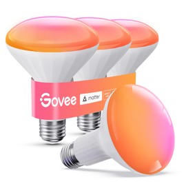 Govee BR30 Smart Light Bulbs, Works with Matter, Alexa and Google Assistant, LED Light Bulb, WiFi RGBWW Color Changing Flood Light Bulbs, Recessed Can Light Bulb, 2.4Ghz only, 850 Lumen, 4 Pack