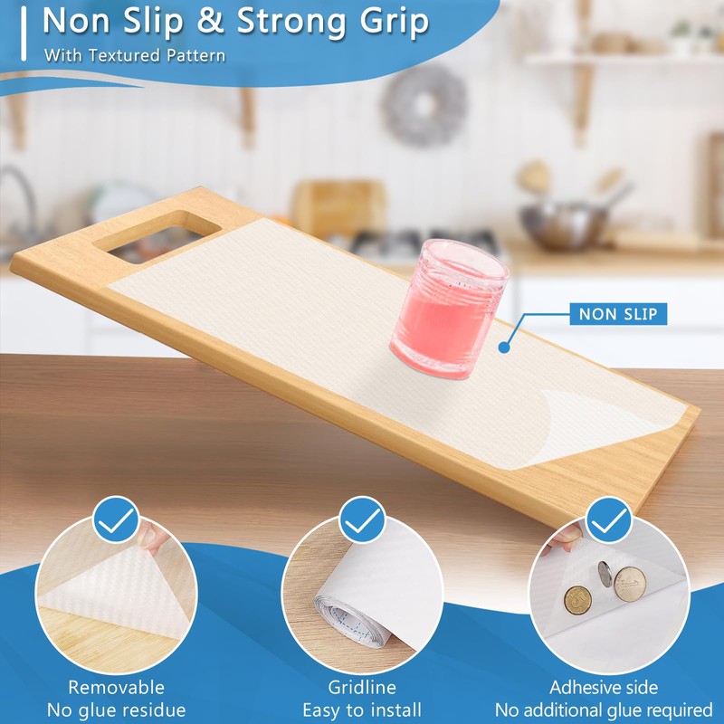 Self-Adhesive Shelf Liner Kitchen Liner, Waterproof Backed Paper Easy Peel
