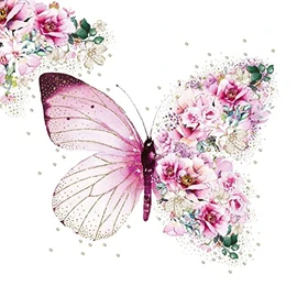 20 Napkins Fairytale Butterfly Romantic Table Decoration 33 x 33 cm