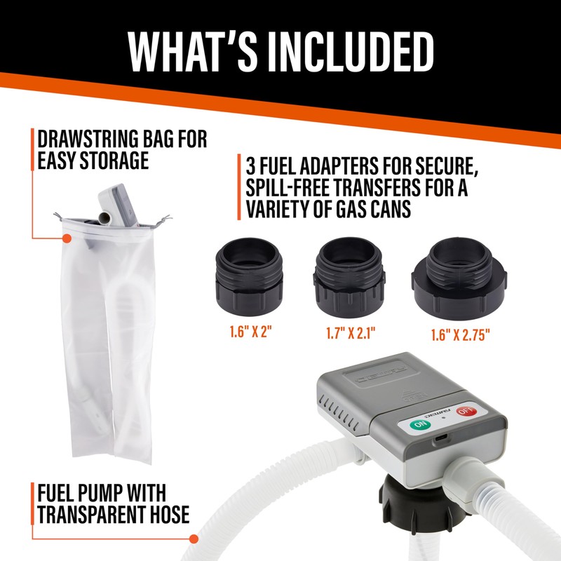 DeWay Fuel Transfer Pump for Gas Can with Basic Clip-On
