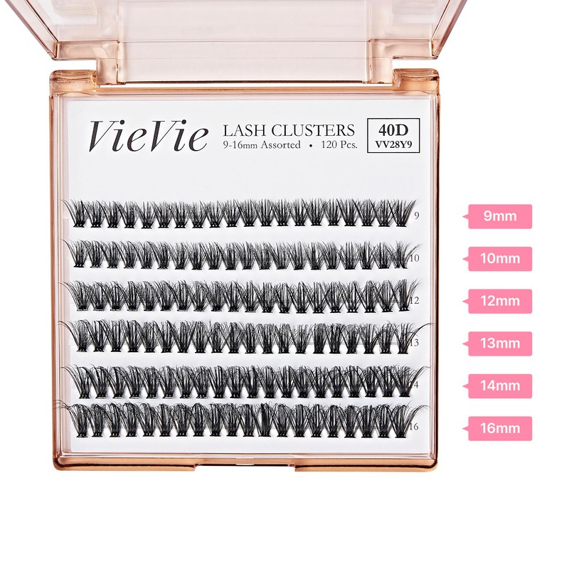 VieVie Lash Clusters 120pcs DIY Eyelash Extension Lashes, 30D 9-16mm