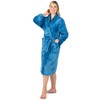 PAVILIA Soft Plush Women Fleece Robe, Turquoise Teal Blue Cozy