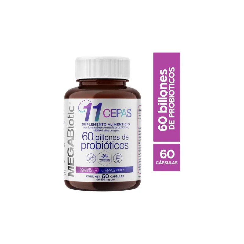 Probioticos 11 Cepas De 60 Billones Megabiotic 60 Capsulas