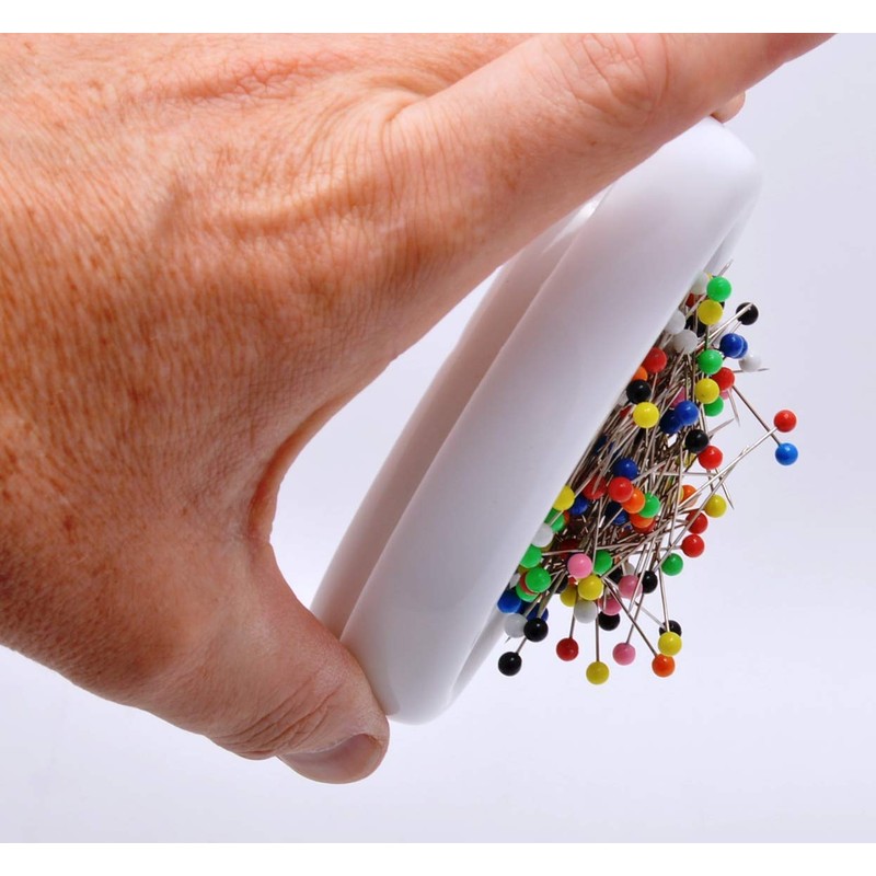 Trimz Magnetic Pin Cushion, White, 12 x 8 x 3