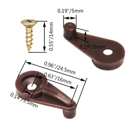 Alamic Glass Retainer Clips 5mm Cabinet Glass Clips Window Screen Clips Cabinet Door Glass Retainer Clips with Screws for Fixing Glass Cabinet Doors (50, Brown)