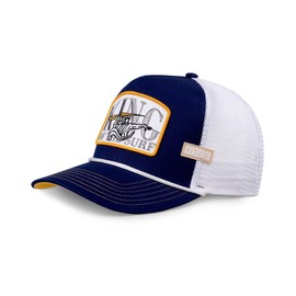 Coastal Trucker Cap Summer Surfing Cap Baseball Cap Adjustable Snapback Beach Mesh, Navy/White