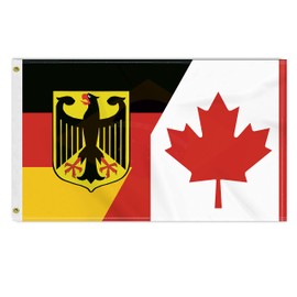 3×5 FT Canada Germany Flag, Large 100D Canadian German Friendship National Outdoor Banner,Deutschland Doube Side Printing Decor For Patio Garden With Brass Gromment