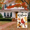 AVOIN colorlife Fall Cardinal Garden Flag 12x18 Inch Double Sided