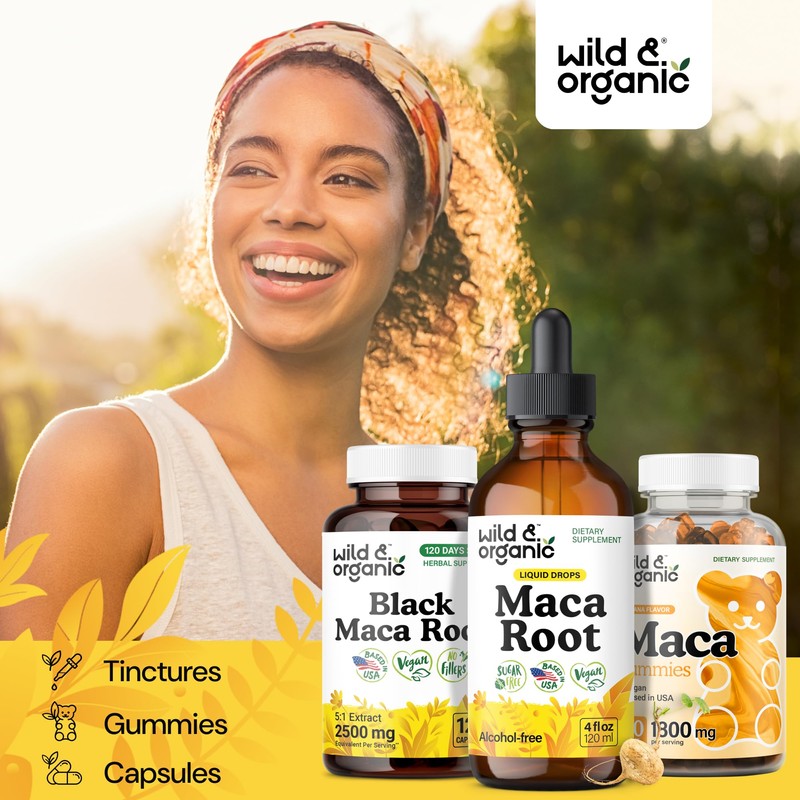 Wild & Organic Maca Root Liquid Drops for Men &
